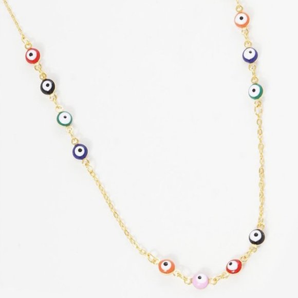 The Wild Clover Jewelry - ❌SOLD❌ GOLD DIPPED MULTI COLOR EVIL EYE NECKLACE